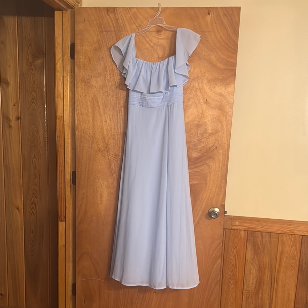 Ever Pretty Light Blue Ruffle Maxi Dress Size 6
